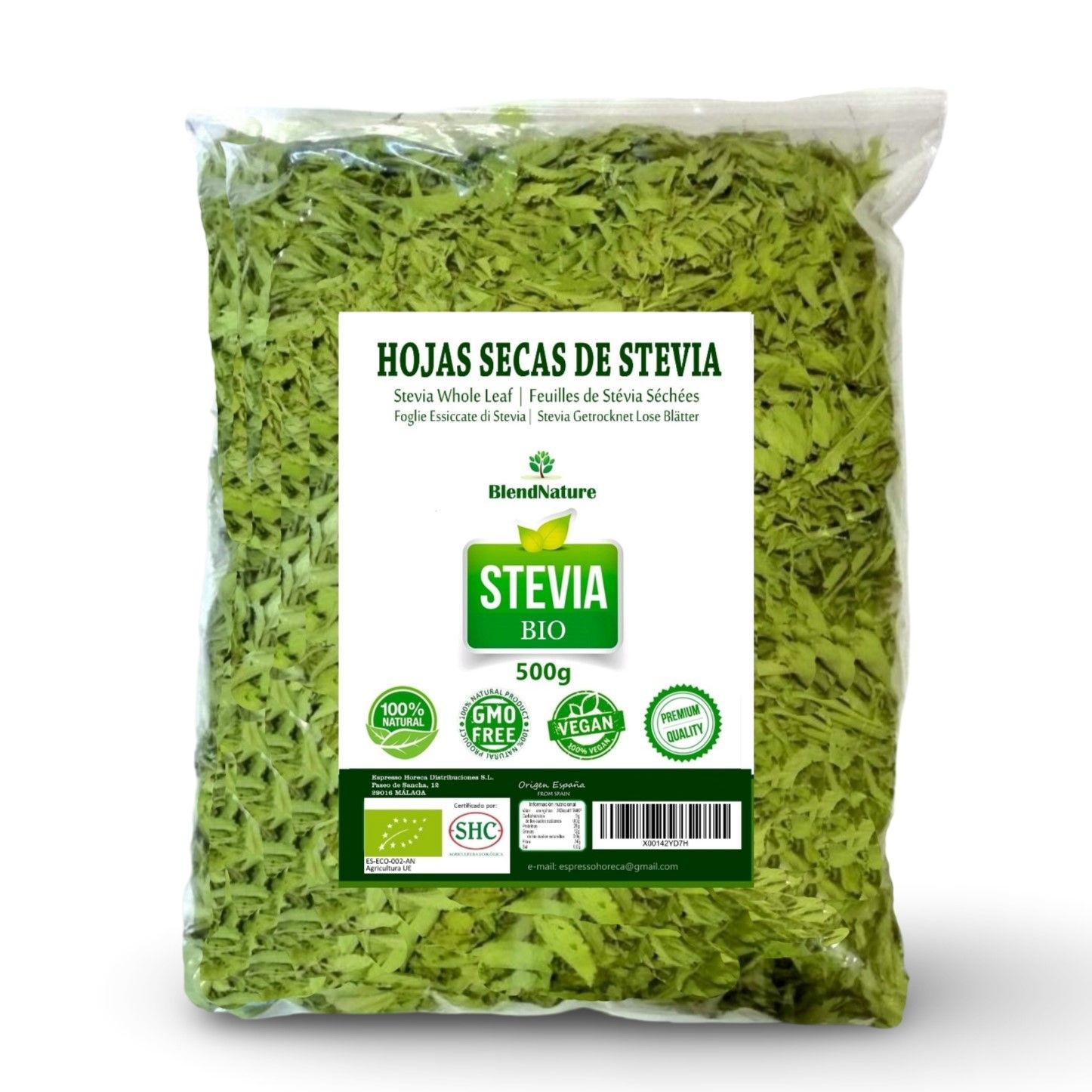 Hojas de Stevia ecologica Blendnature