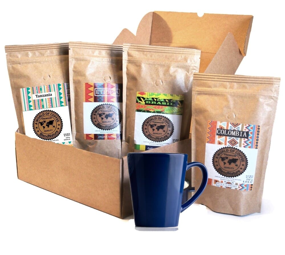 Caja regalo de café en Grano de origenes del Mundo