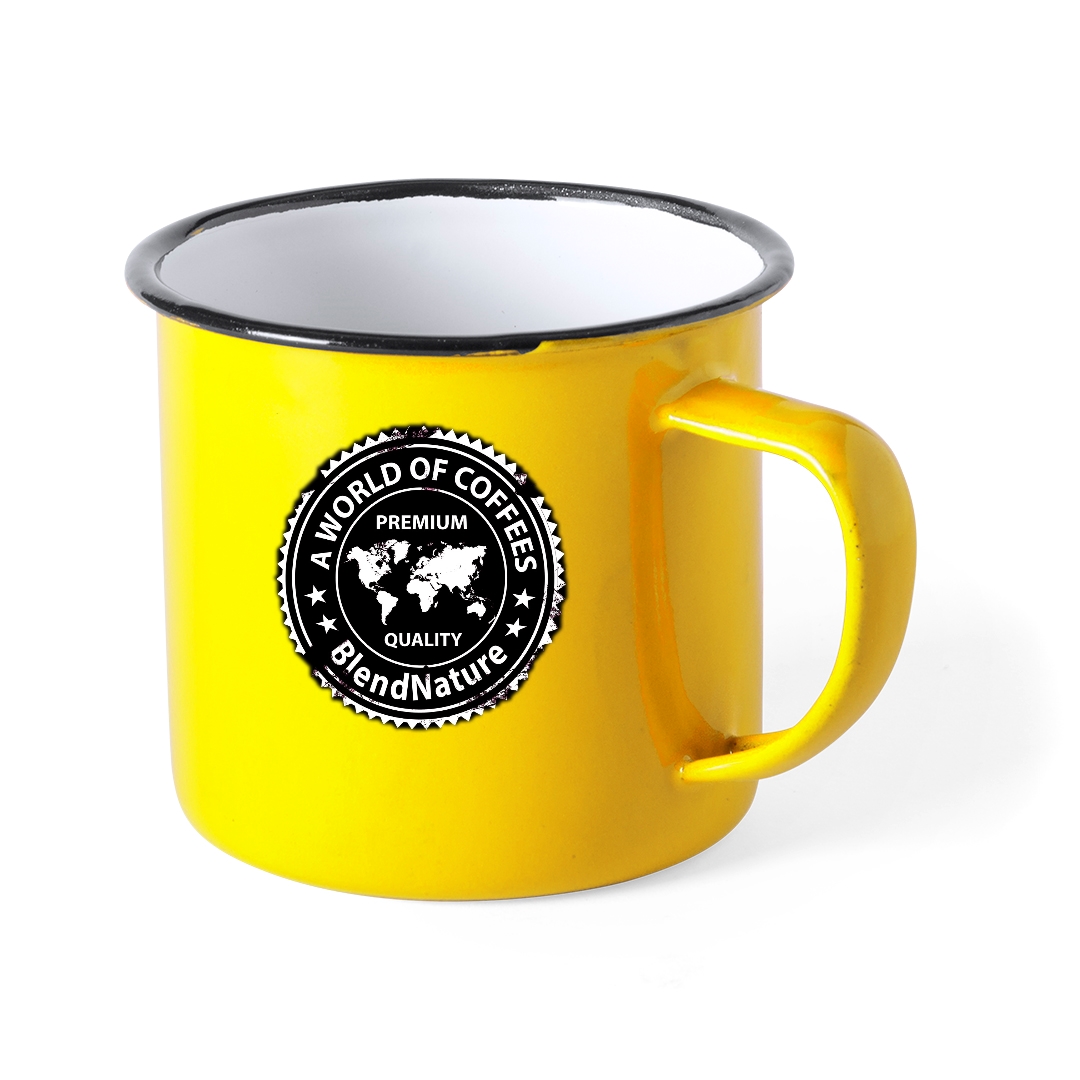 taza regalo blendnature amarilla logo